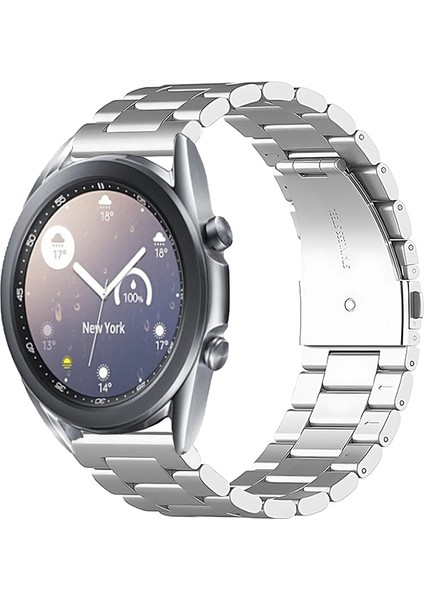 Samsung Galaxy Watch 3 41MM Uyumlu Kordon Klasik Baklava Model Paslanmaz Çelik Metal Kayış