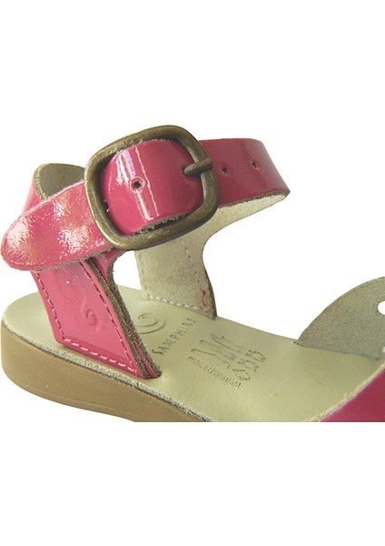 Marella Verniz Fuxia - Fuşya Rengi Deri Çocuk Sandaleti
