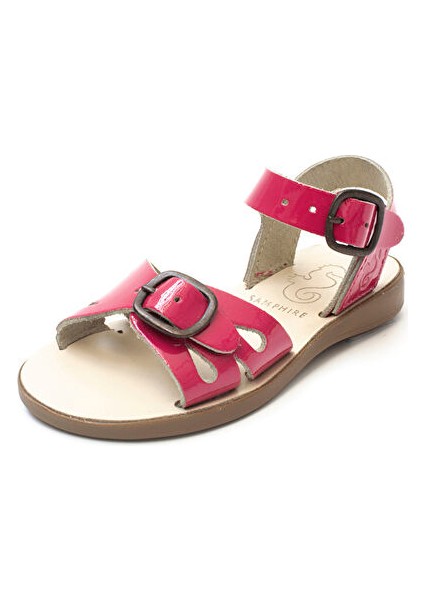Marella Verniz Fuxia - Fuşya Rengi Deri Çocuk Sandaleti