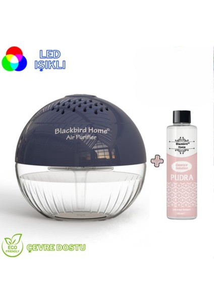 Işıklı Hava Temizleyici Küre Antrasit + 150 ml Pudra Küre Solüsyonu