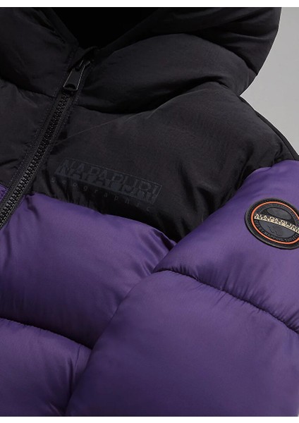 Kapüşonlu Mor Kız Çocuk Mont NP0A4HJSV061 K A-Hornelen modelleri