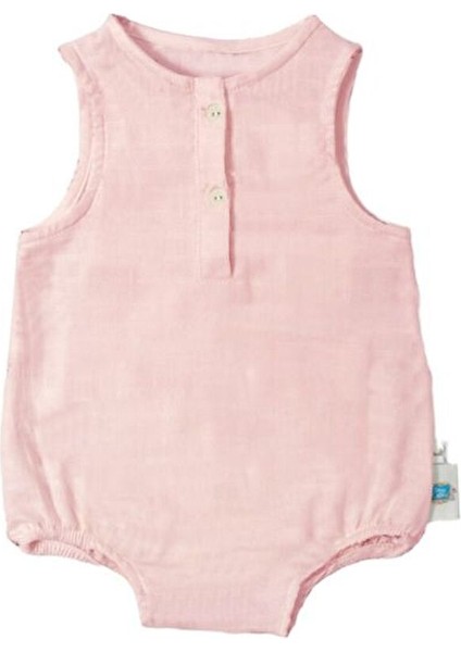Müslin Kız Bebek Kolsuz Tulum - Innocent Pink