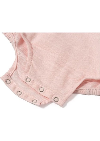 Müslin Kız Bebek Kolsuz Tulum - Innocent Pink