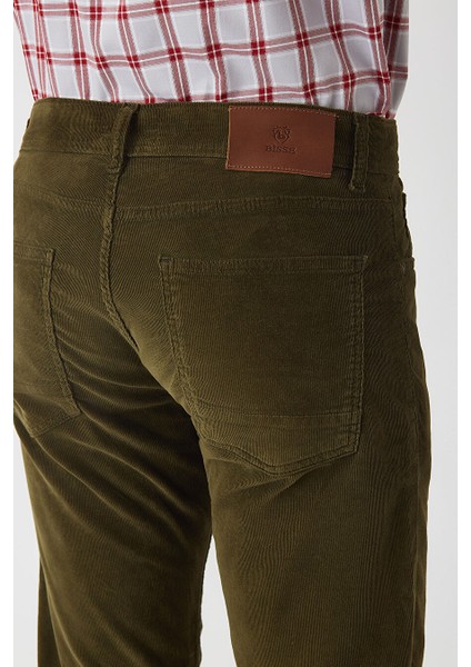 Erkek Kadife 5 Cep Spor Pantolon Haki PNS22K22235_D49