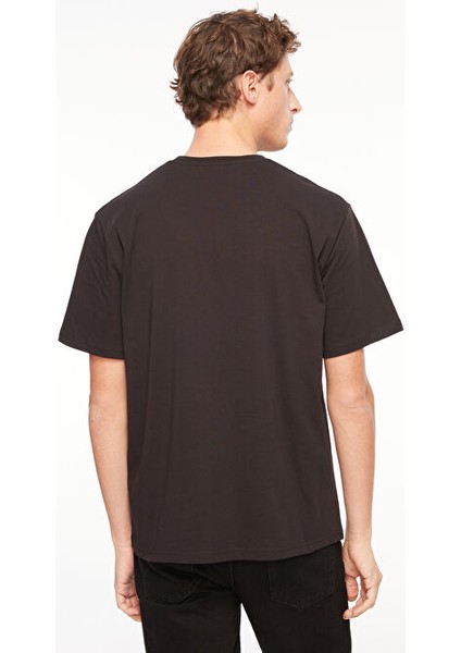 Bisiklet Yaka Siyah Erkek T-Shirt 75OAHG03