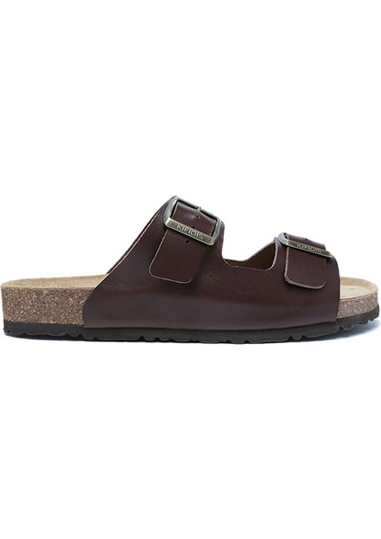 K0765DE Kifidis Soft Step Erkek Çift Bantlı Deri Mantar Terlik 40-46