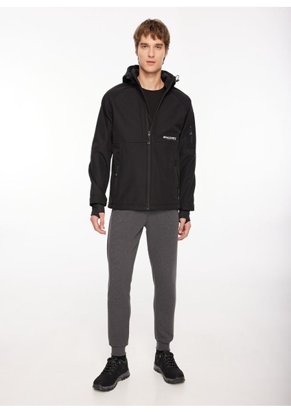Siyah Erkek Kapüşon Yaka Relaxed Fit Sweatmont D3WM-SWT19