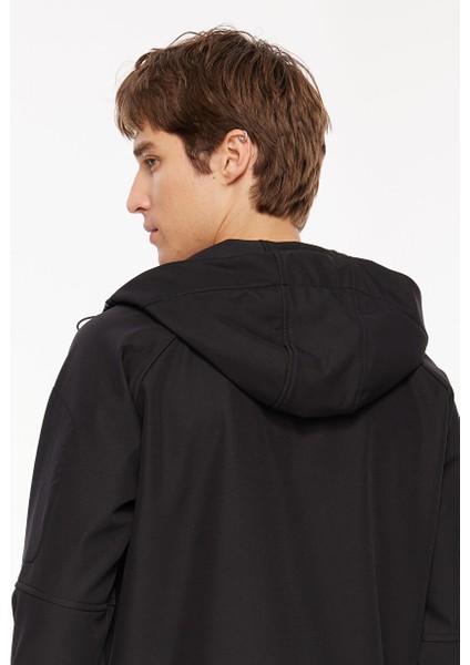 Siyah Erkek Kapüşon Yaka Relaxed Fit Sweatmont D3WM-SWT19
