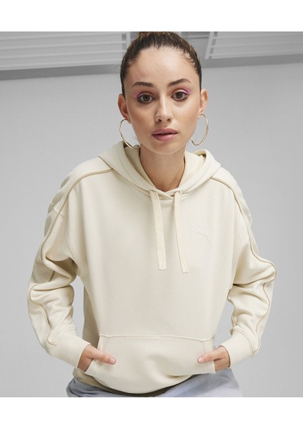 67788587 Her Hoodie Tr Beyaz Kadın Kapüşon Yaka Regular Fit Sweatshirt