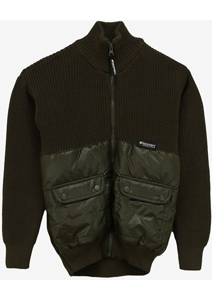 Haki Erkek Çocuk Relaxed Fit Örgü Hırka D3WB-HRK1