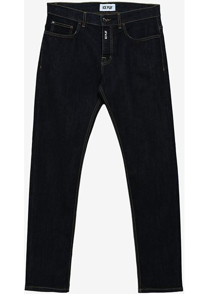 Erkek Düz Paça Slim Fit Denim Pantolon 23IU1M02SL26020_PANTALONE 5 Tasche