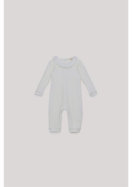 Basic Kız Bebek Ekru Tulum