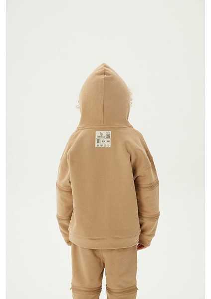 3'ü Bir Arada Dönüşebilir Hoodie Çıkarılabilir Dirsek Parçalı Kapüşonlu Çocuk Sweatshirt