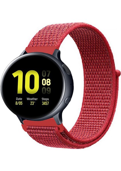 Samsung Galaxy Watch Active 2 40MM / 44MM Akıllı Saat Uyumlu Spor Kumaş Desenli Cırt Cırtlı Kordon Kayış