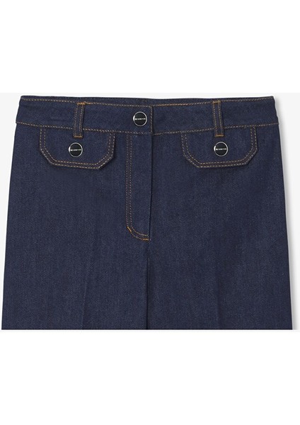 Kız Çocuk Retro Geniş Paça Jean Pantolon