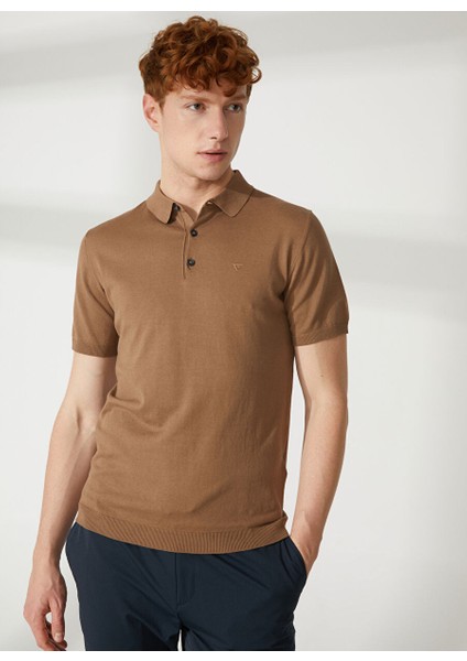 Polo Yaka Slim Fit Kahve Erkek Kazak FM23S07MACORTEZ