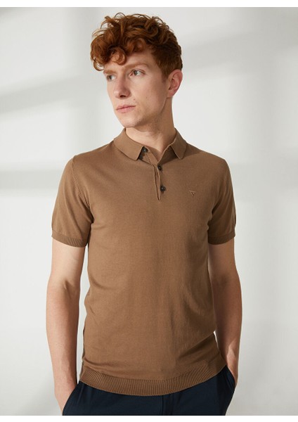 Polo Yaka Slim Fit Kahve Erkek Kazak FM23S07MACORTEZ