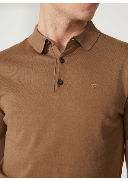 Polo Yaka Slim Fit Kahve Erkek Kazak FM23S07MACORTEZ