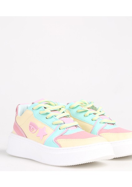 Sarı - Pembe - Mavi Kız Çocuk Sneaker Sneakers School Multıcolor