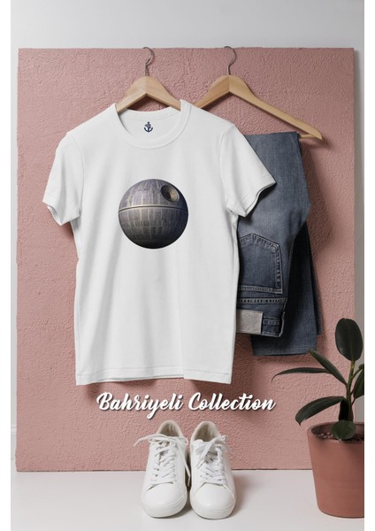 Oversize Star Wars Death Star Galacticos Tasarımlı Unisex T-Shirt