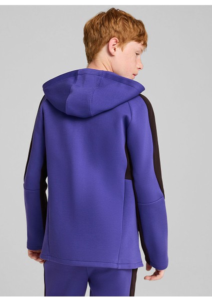 Mor Erkek Çocuk Düz Eşofman Üstü 68180327-EVOSTRIPE Fz Hoodie Dk