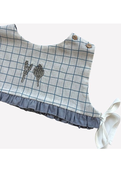 Organik Wide Checked 'asparagus & Artichoke' Kısa Bluz fırsatları