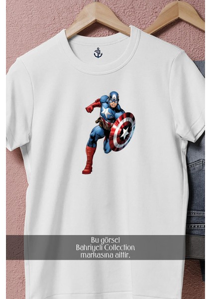 Oversize Kaptan Amerika Captain America Tasarımlı Unisex T-Shirt fiyatları