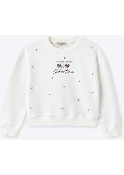 Kız Çocuk Taş Detaylı Sweatshirt