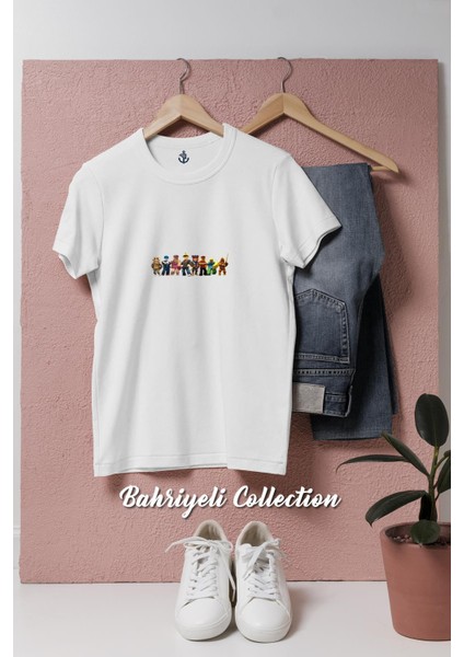 Oversize Roblox Mini Figürler Tasarımlı Unisex T-Shirt