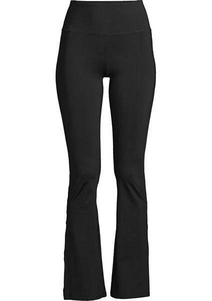 23150-901 Flare High Waist Pant Kadın Siyah Geniş Paça Yüksek Bel Normal Kalıp Eşofman Altı