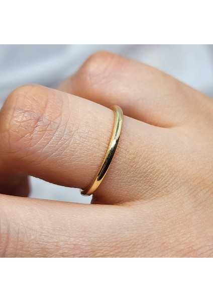 Gümüş Yüzük - 925 Ayar Klasik Içi Dolu 1.5 mm Sarı Gümüş Alyans indirimleri