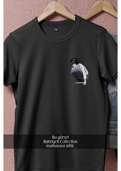Oversize Light Yagami Ryuk Death Note Cep Tasarımlı Unisex T-Shirt fiyatları