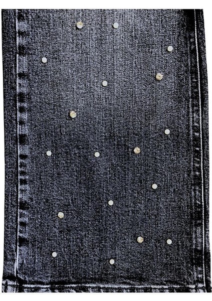 Kız Çocuk Inci ve Taşlı Jean Pantolon