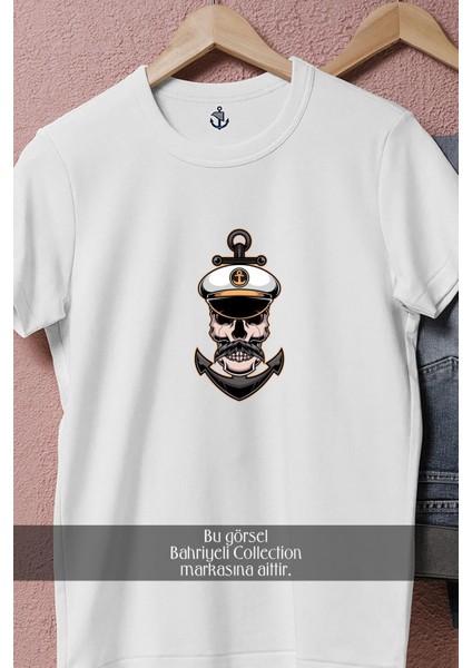 Oversize Denizci Kuru Kafa ve Çapa Tasarımlı Unisex T-Shirt fiyatları