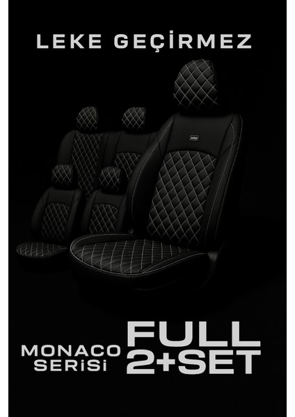Renault Zoe 2012–VE Sonrası Monaco Serisi Eviza Siyah Beyaz Koltuk Kılıfı