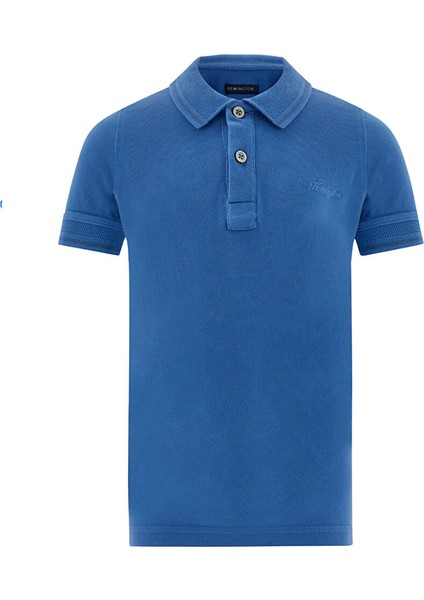 Vintage Görünümlü Mavi Polo Yaka Çocuk T-Shirt fiyatları