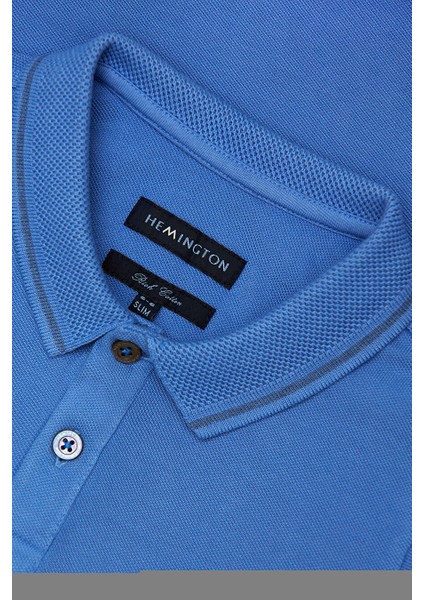 Vintage Görünümlü Mavi Polo Yaka Çocuk T-Shirt modelleri