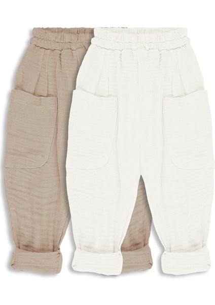 2'li Paket Boyfriend Müslin Pantolon