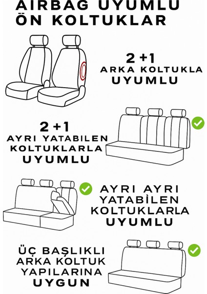 Dacia Dokker 2007-2012 Monaco Serisi Eviza Siyah Mavi Koltuk Kılıfı