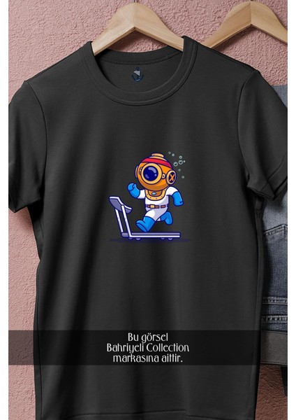 Oversize Koşu Bandında Koşan Mini Dalgıç Tasarımlı Unisex T-Shirt fiyatları