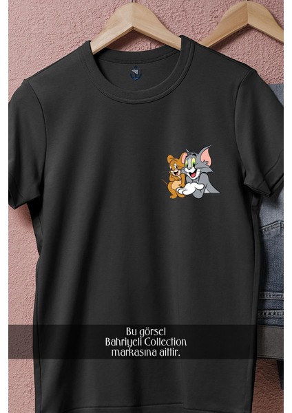 Oversize Tom ve Jerry Cep Tasarımlı Unisex T-Shirt fiyatları
