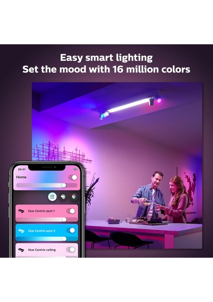 Hue Centris Led 4'lü Akıllı Spot Lamba 4x4.2W (Beyaz)