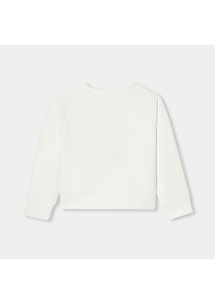Kız Çocuk Pike Örgü Işlemeli Sweatshirt