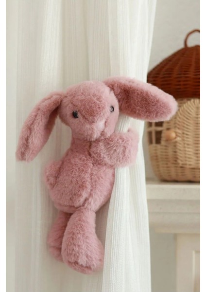 Sarılan Tavşan Peluş, Fon Perde Toplayıcı, Hug Me Tavşan Peluş 25 Cm Pembe