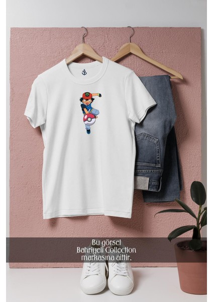 Oversize Ash Ketchum Pokémon x And Y Tasarımlı Unisex T-Shirt