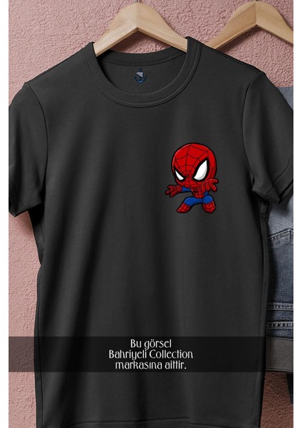 Oversize Minik Spider-Man Örümcek Adam Cep Tasarımlı Unisex T-Shirt fiyatları