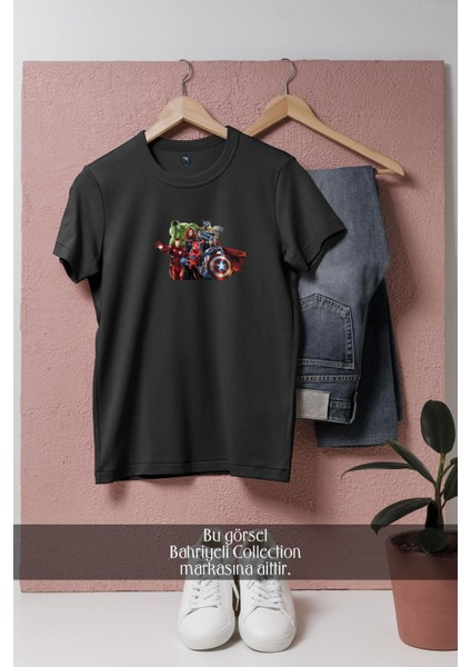 Oversize Marvel Avengers Illustration Tasarımlı Unisex T-Shirt