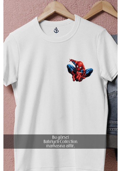 Oversize Spider-Man Örümcek Adam 11 Vektörel Cep Tasarımlı Unisex T-Shirt modelleri