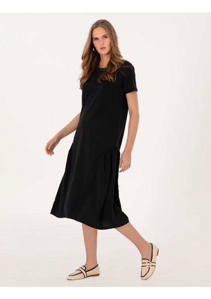 Kadın Siyah Regular Fit Örme Elbise 50306008-VR046