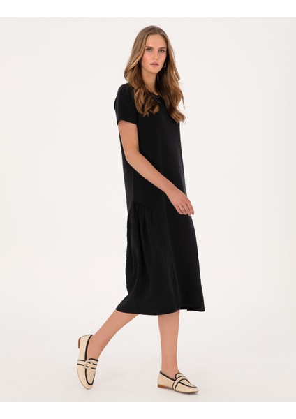 Kadın Siyah Regular Fit Örme Elbise 50306008-VR046